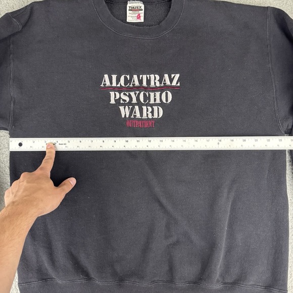 VTG Alcatraz Sweatshirt‎ Crewneck Men XL Tultex USA  Psycho Ward Outpatient - Picture 4 of 8